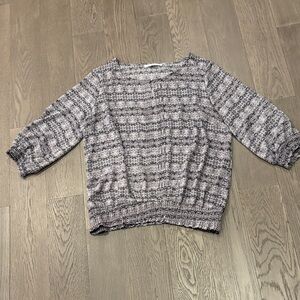 Violet & Claire Black and Gray Patterned Blouse